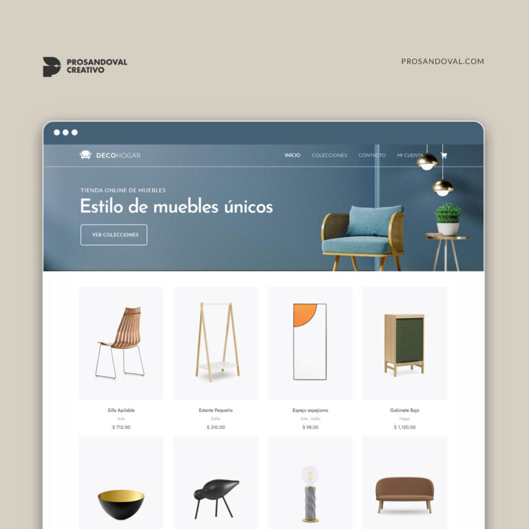 Diseño catálogo virtual para muebles Prosandoval Creativo