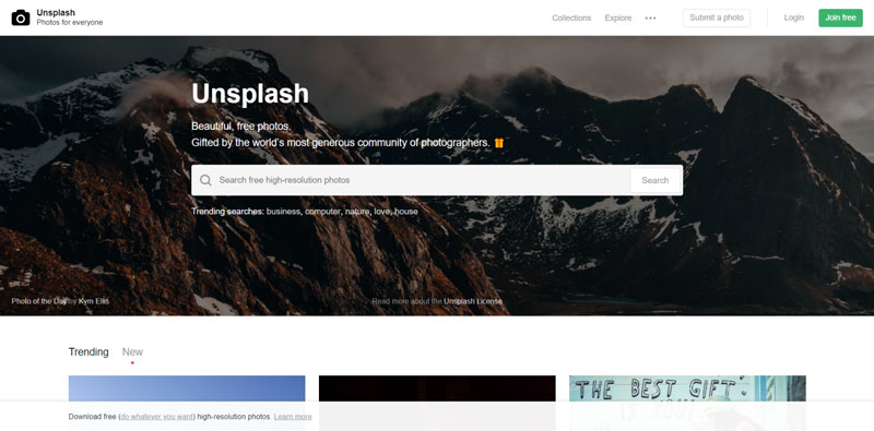 Unsplash sitio web de imagenes gratis sin derechos de autor