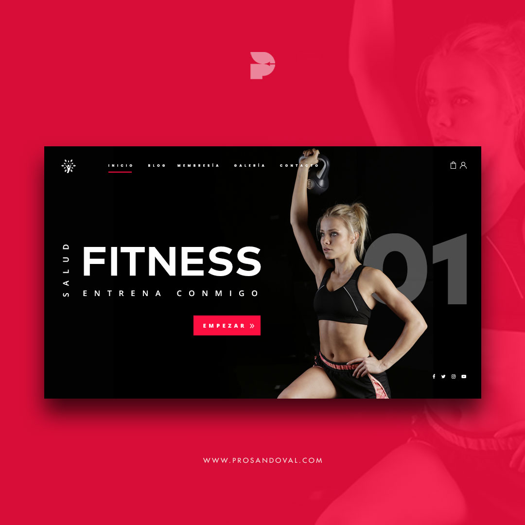 Diseño pagina web para fitness club ordenador