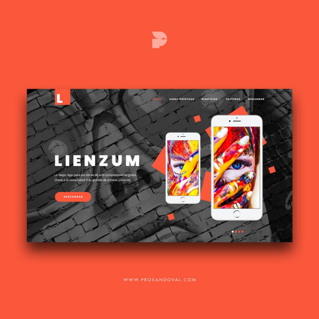Diseño página web para app lienzum