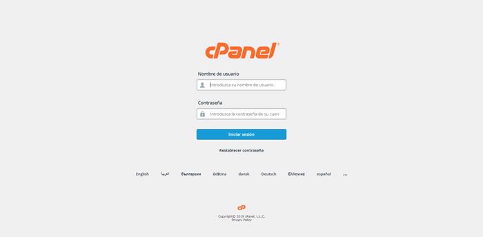 acceso a cpanel hosting shared