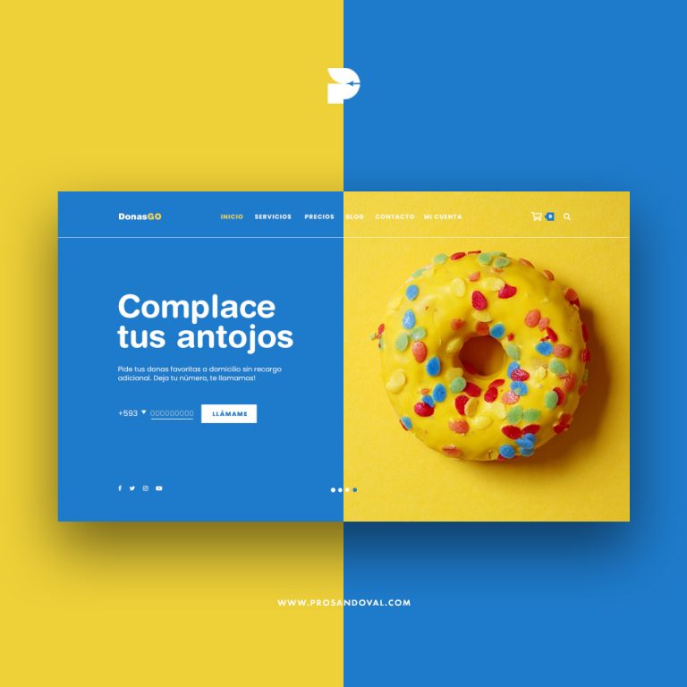 Diseño página web para envío a domicilio ecuador