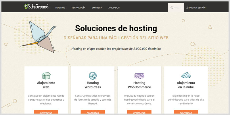 Siteground Mejores hosting web para WordPress