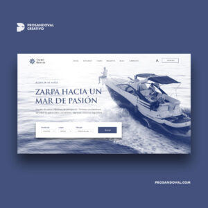 Diseño página web de alquiler de yates y barcos