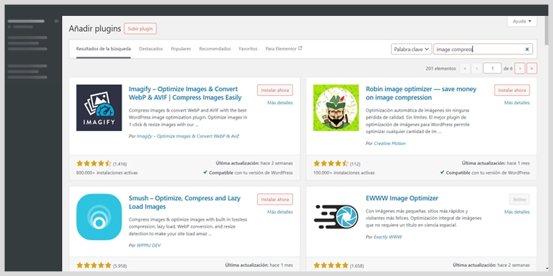 Plugins para optimizar imagenes en WordPress y WooCommerce