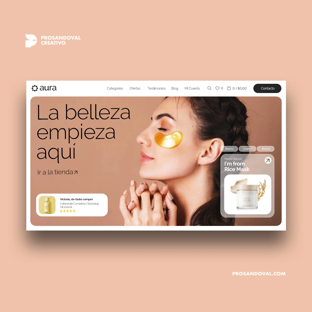 Diseno tienda online de skin care