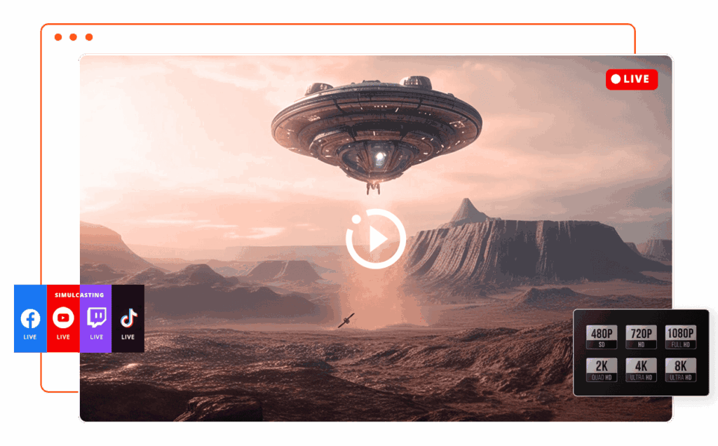 planes streaming video auto dj con Vdo panel SD HD 2K 4K