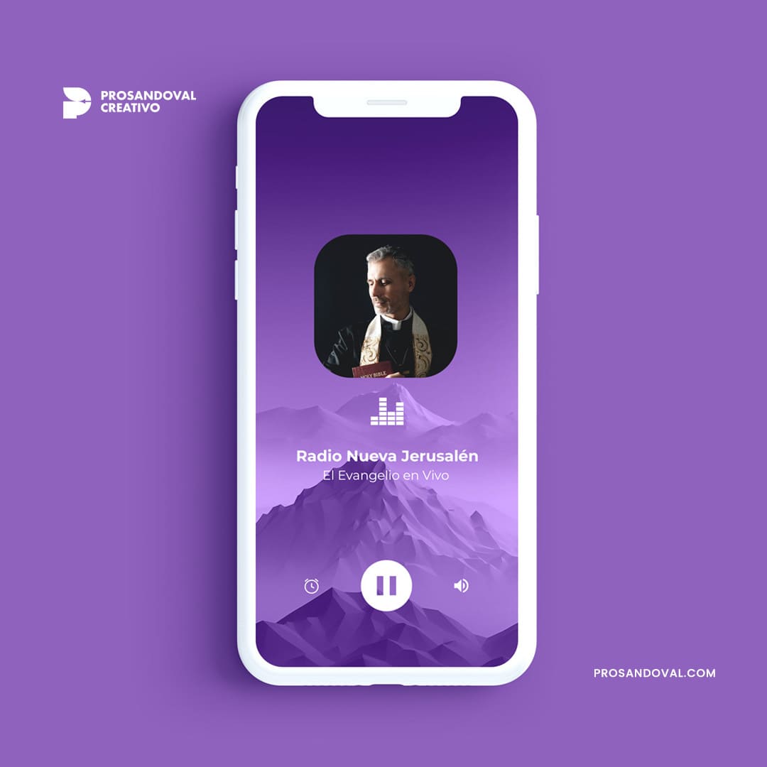 Diseño de App para iglesias cristianas con streaming de radio