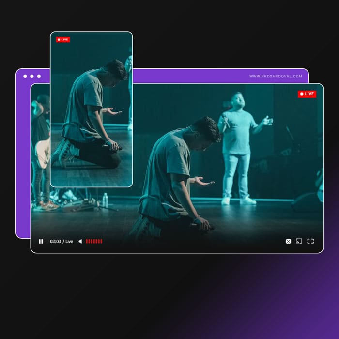 live streaming iglesias HD 4K bitrate multiple