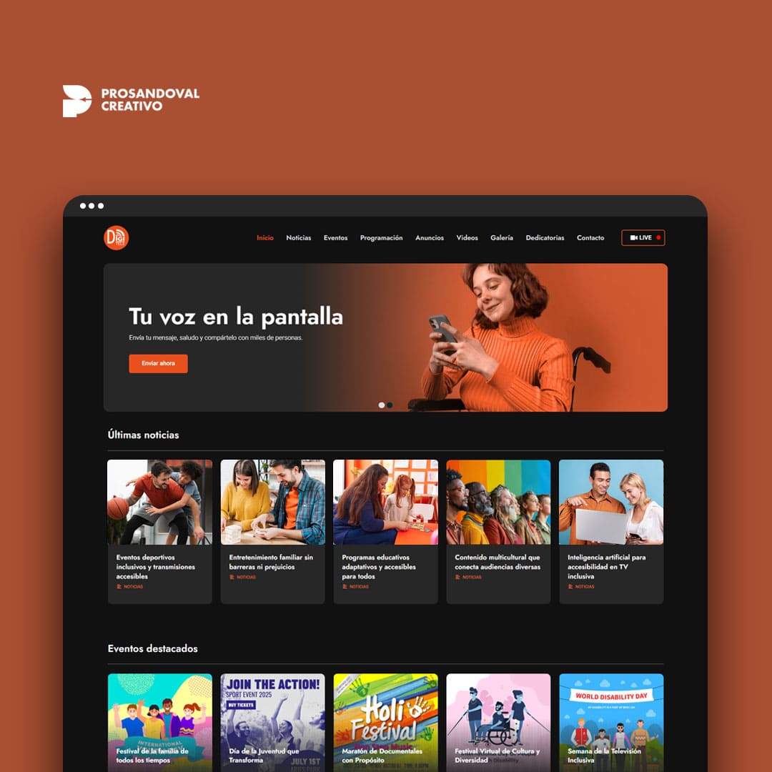 Diseño Página Web para Televisión Online Inclusiva
