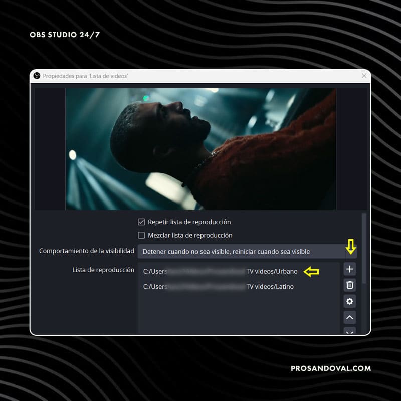 Reproducción automática de contenido - OBS Studio 24/7 streaming live rtmp