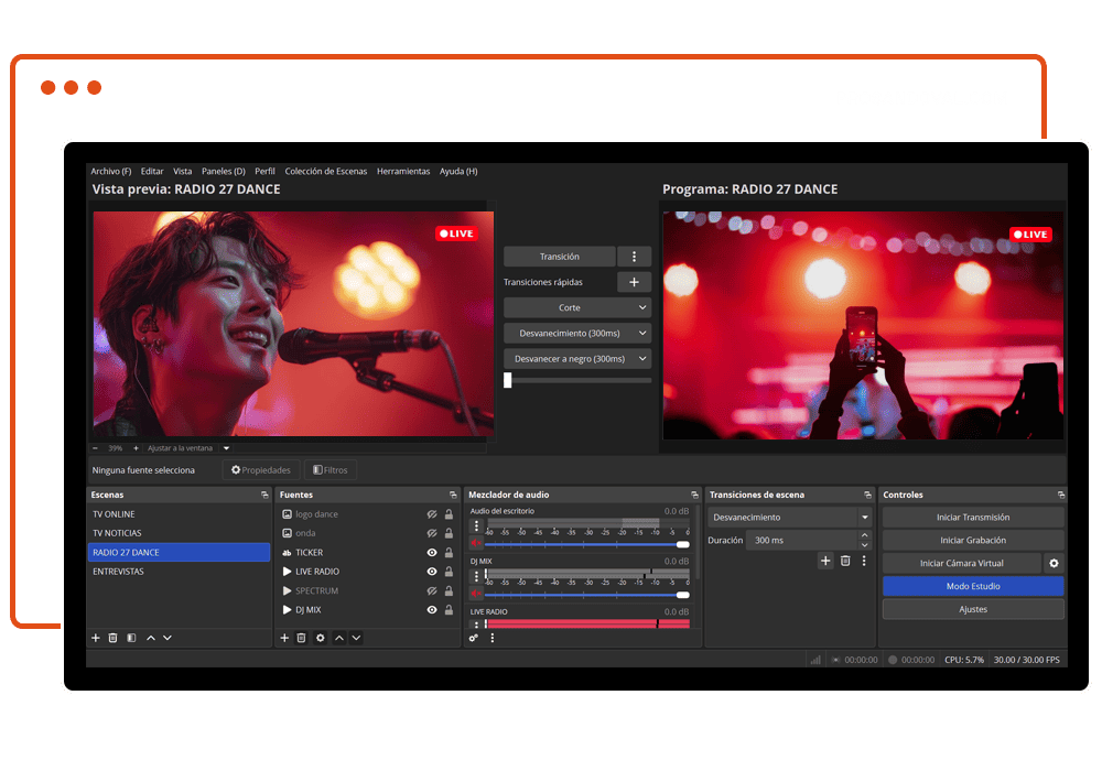 configurar obs studio con vdo panel streaming video prosandoval