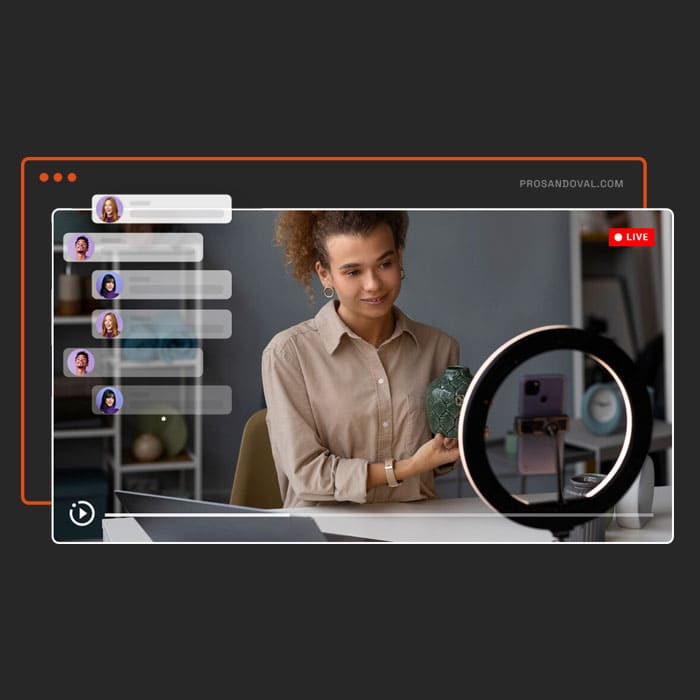 streaming en vivo con VDO Panel - chat widget player video