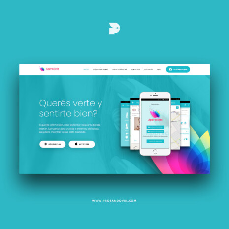 Diseño página web para aplicaciones móviles
