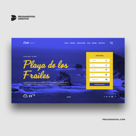 Diseño página web para cabañas de playa