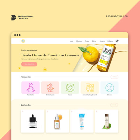 Diseño tienda online Cosmética Coreana de alta gama