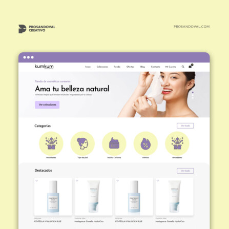 Diseño tienda online de cosméticos coreanos