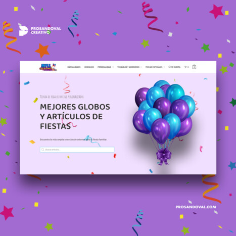 Diseno tienda online para decoracion y fiesta