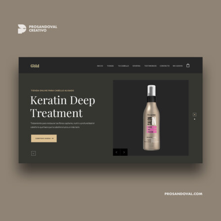 Diseño tienda online para vender keratina