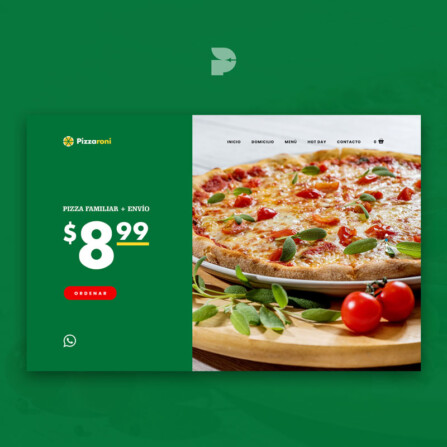 Diseño página web para comida rápida Pizzaroni