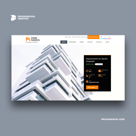 Diseño web portal inmobiliario casa nostro ecuador