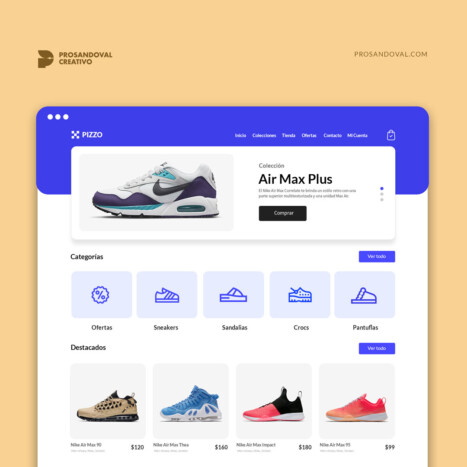 diseño tienda online de zapatillas deportivas