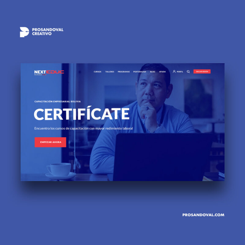 Diseño página web para plataforma educativa