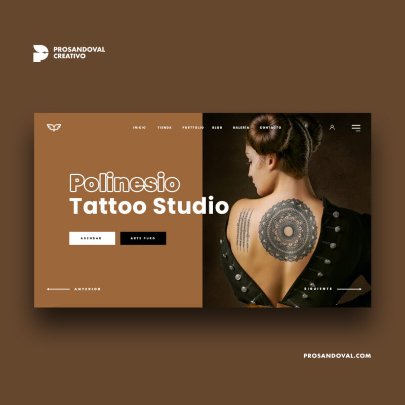 Diseño página web para tattoo estudio tatuadores ecuador latinoamérica